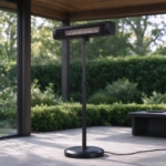 Freestanding infrared heater seen from another angle