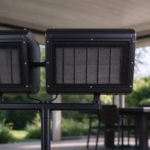 Close-up of the two heater heads and their grilles